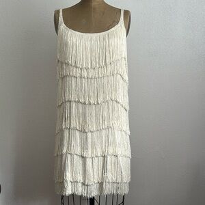Calypso St. Barth Cream Fringe Dress